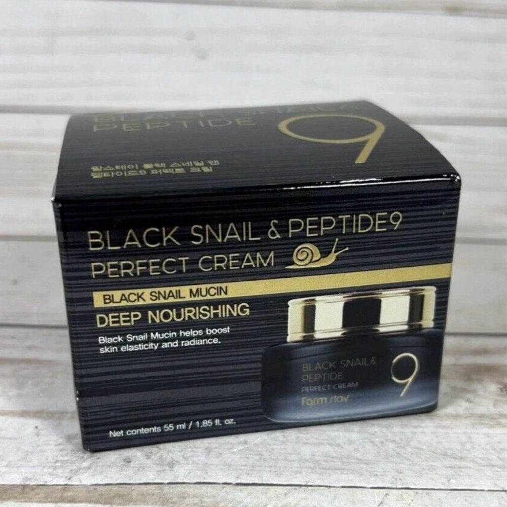 Farmstay, Black Snail & Mucin Peptide 9 Perfect Cream K Beauty Nourishing, NIB